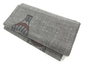 アンティーク　花器模様織り出し着物洗い張り